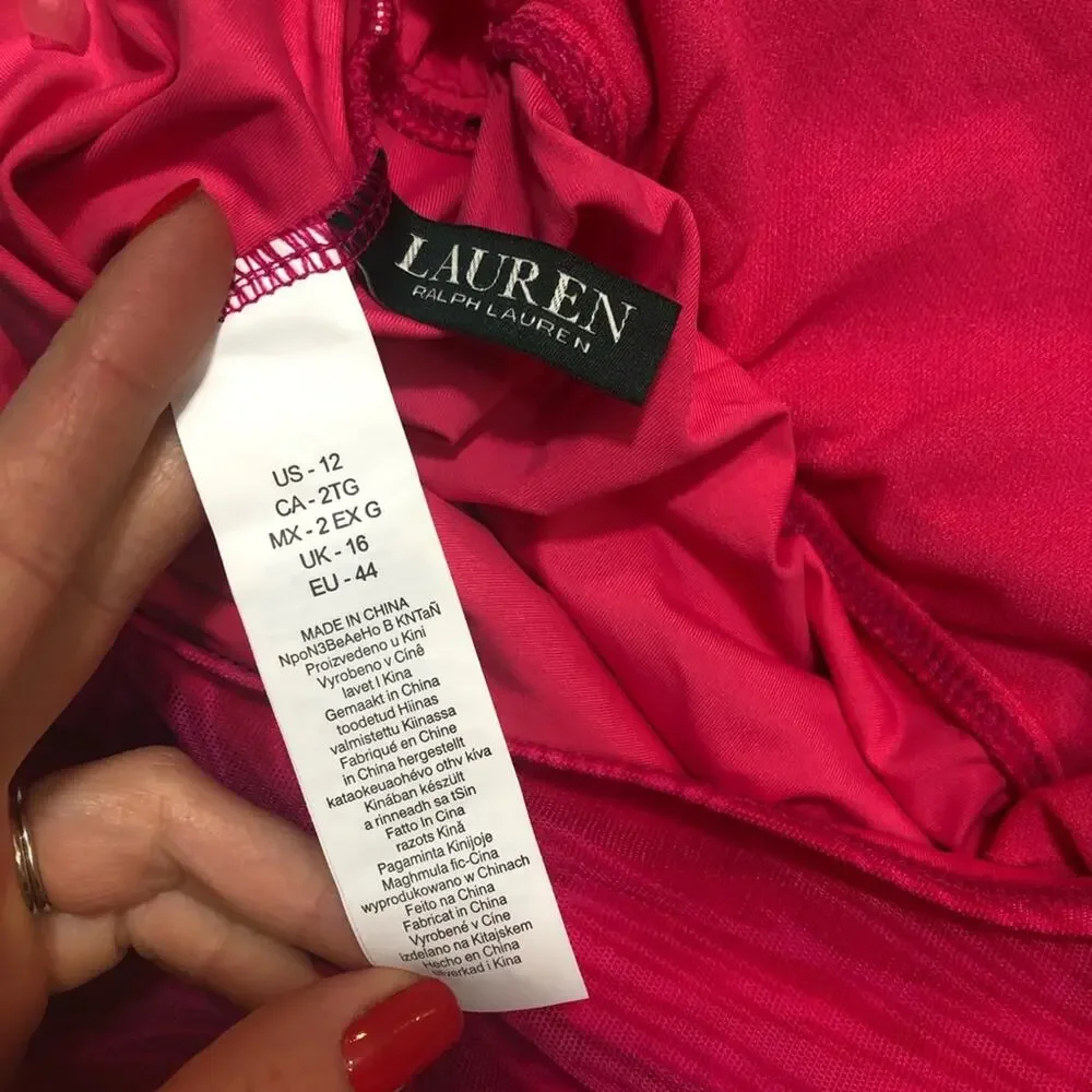 Ralph Lauren Ombre High Neck Halterkini Swim Top